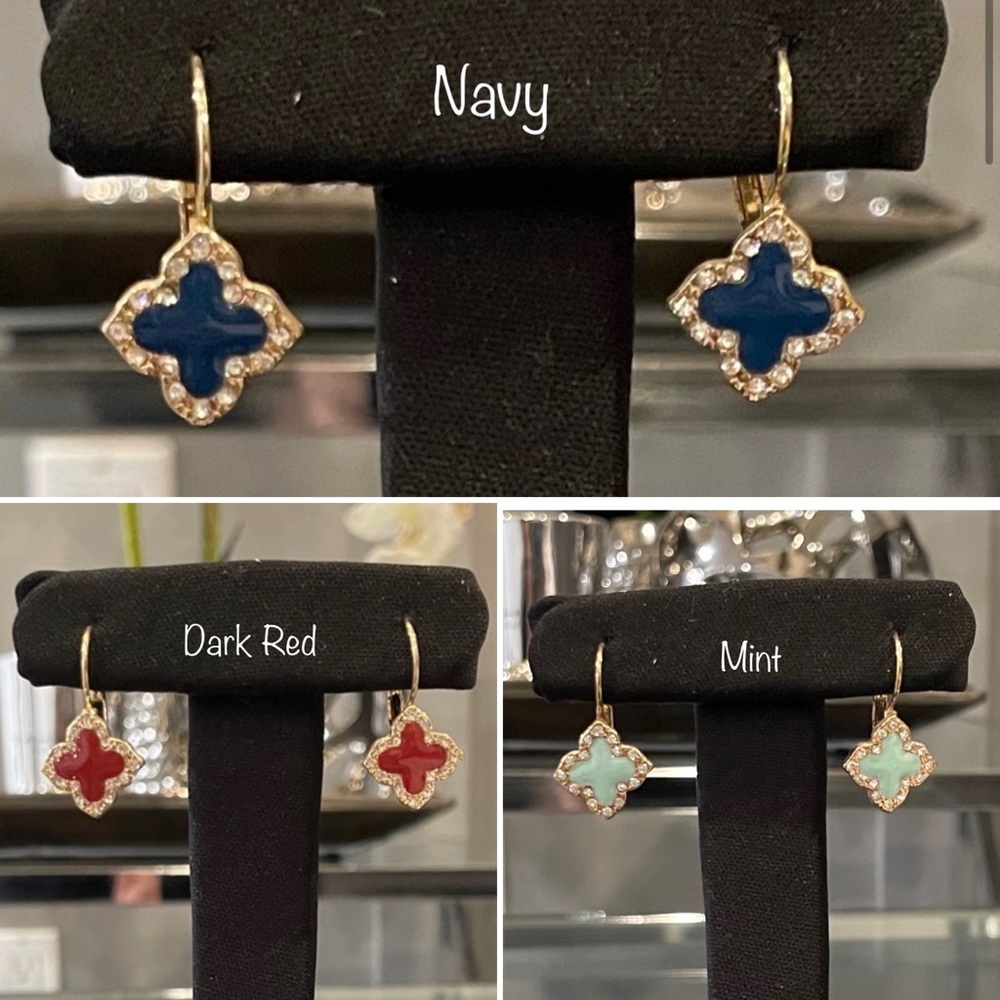 Pave Clover shaped earrings
